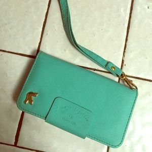 iPhone 4 wristlet wallet turquoise